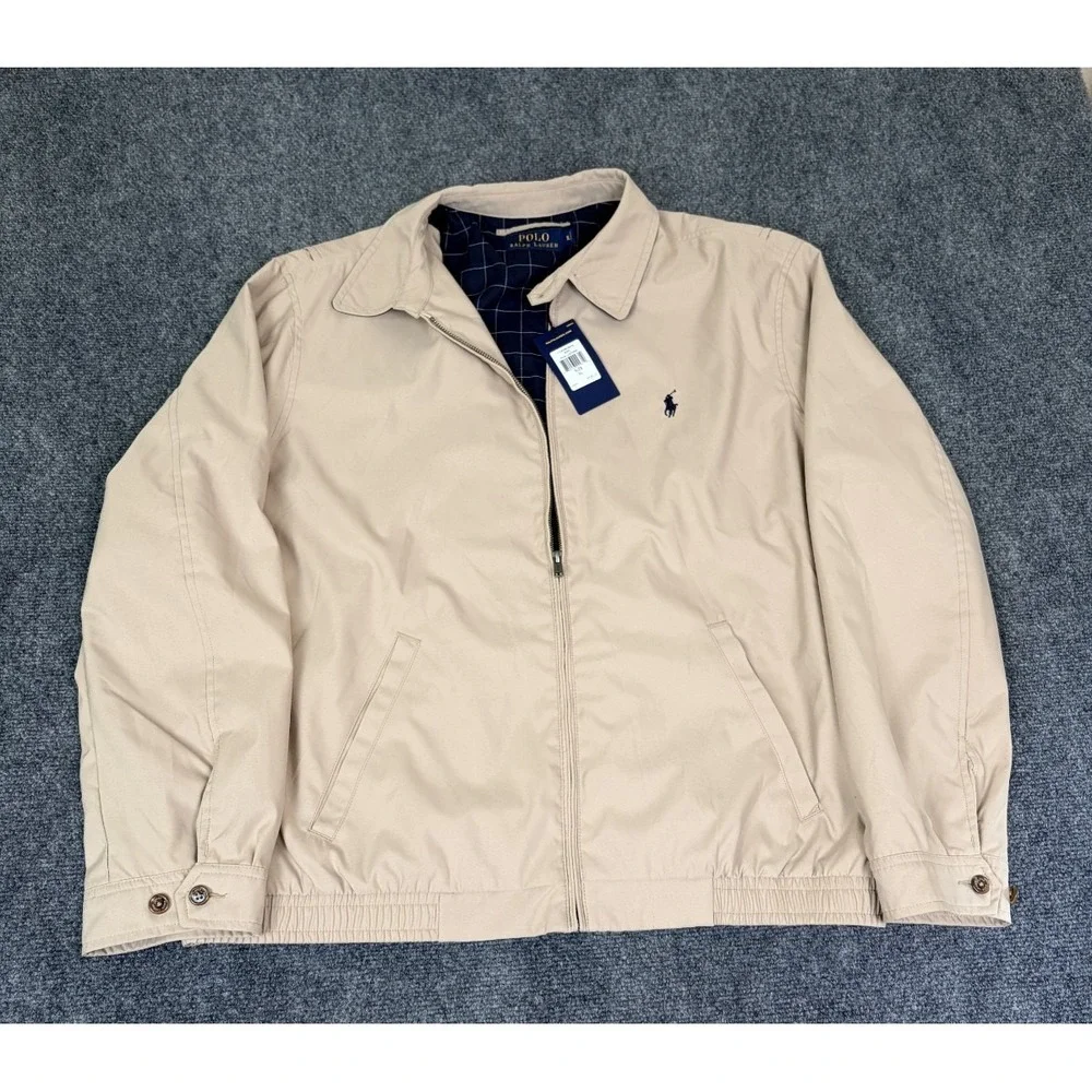 NWT‎ Polo Ralph Lauren  Men's  Khaki Bi-Swing Full-Zip Jacket Polyester Size 2XL